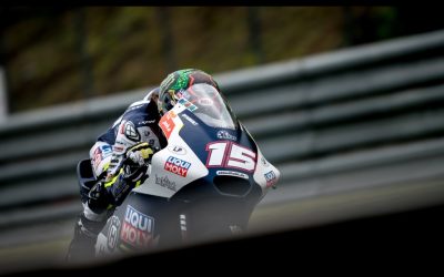 DARRYN LINES UP ON ROW 7 ON THE BACK OF MIXED CONDITIONS IN MOTEGI